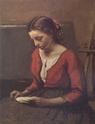 Jean Baptiste Camille  Corot La liseuse (mk11)